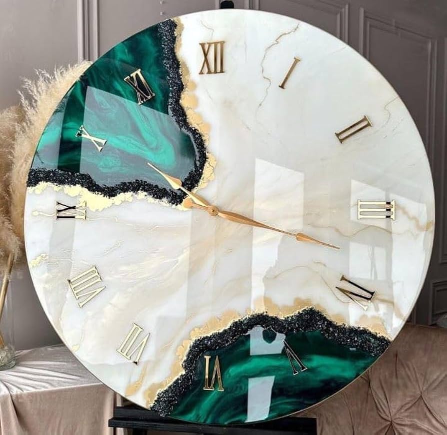 handcrafted geode resin wall clock (10 inches)