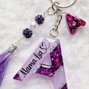 resin key chain "a" letter