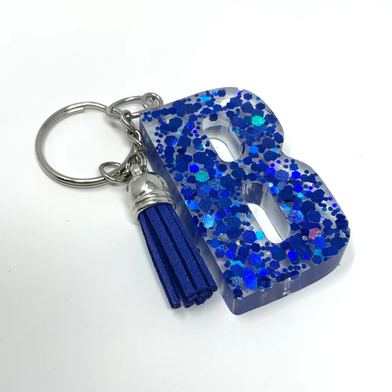 resin key chain “b” letter