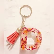 resin key chain “d” letter