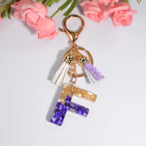 resin key chain “f” letter