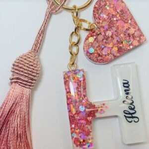 resin key chain “h” letter