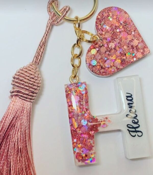 resin key chain “h” letter