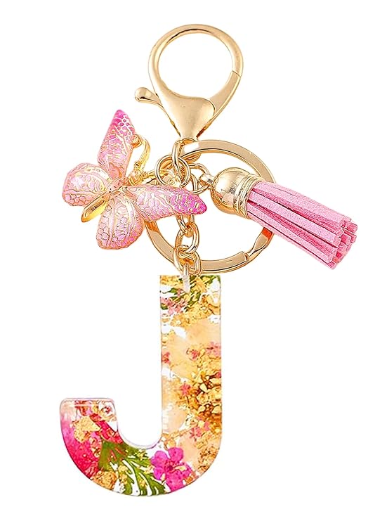 resin key chain “j” letter