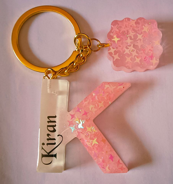 resin key chain “k” letter