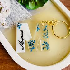 resin key chain “m” letter