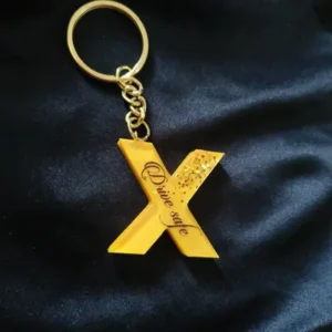 resin key chain “x” letter