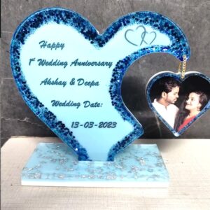 hanging heart anniversary resin frame