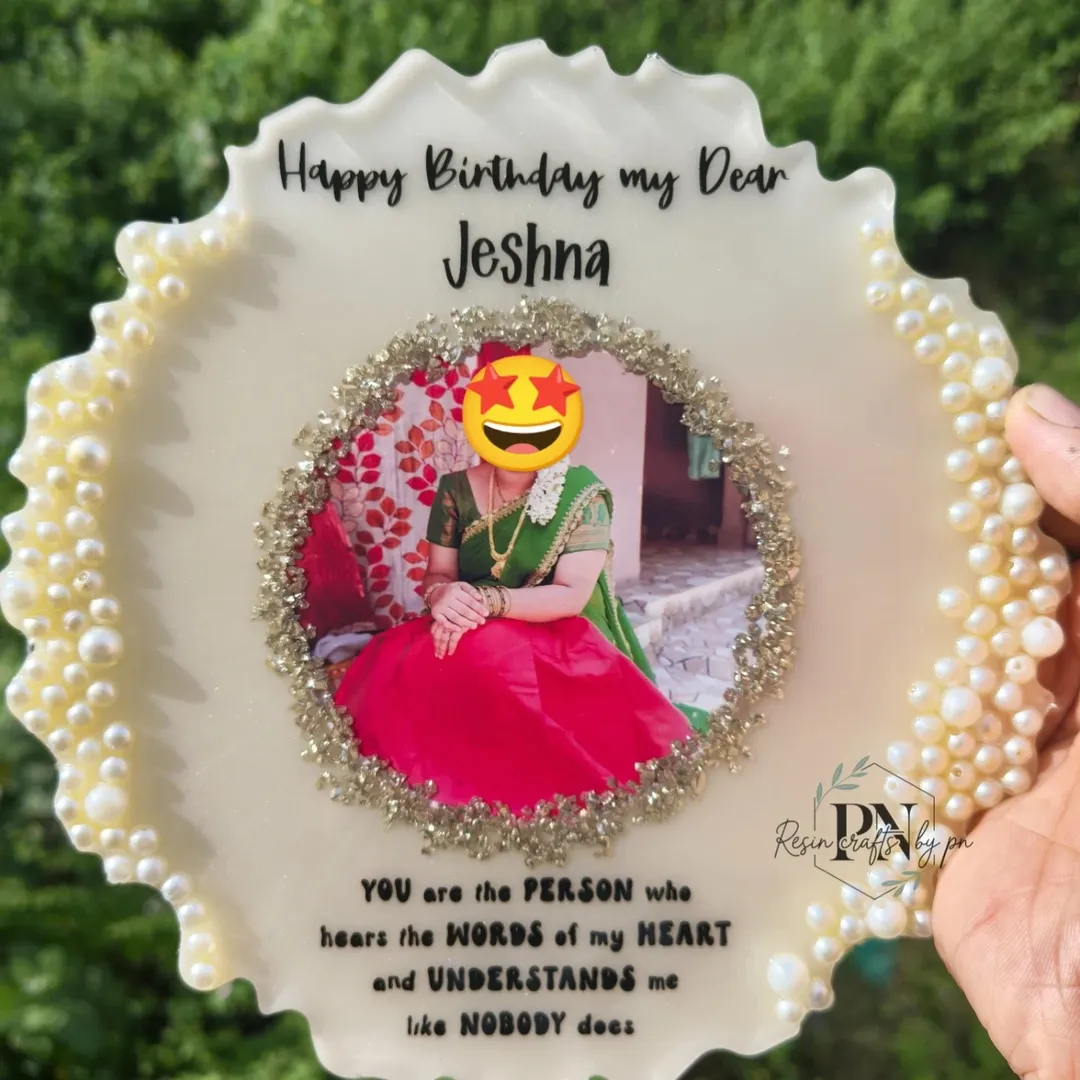 elegant birthday resin frame